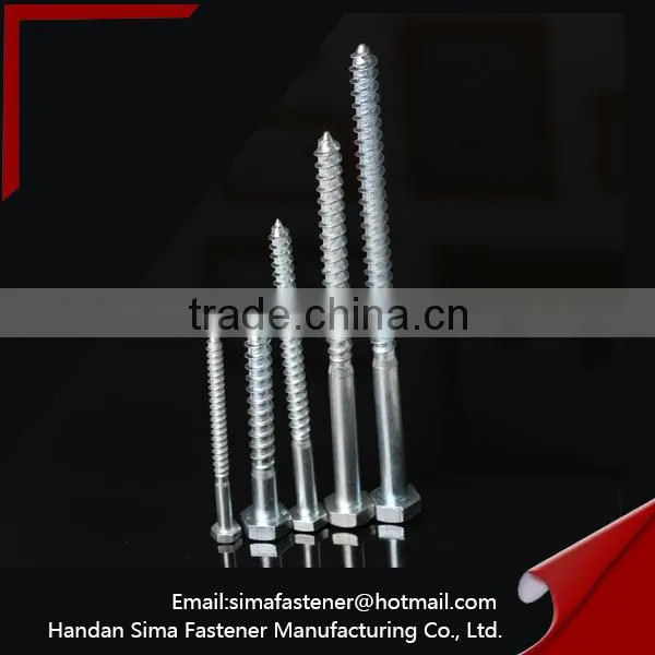 High quality carbon steel DIN571 hex head lag screw hexagon head screw hex wood screw