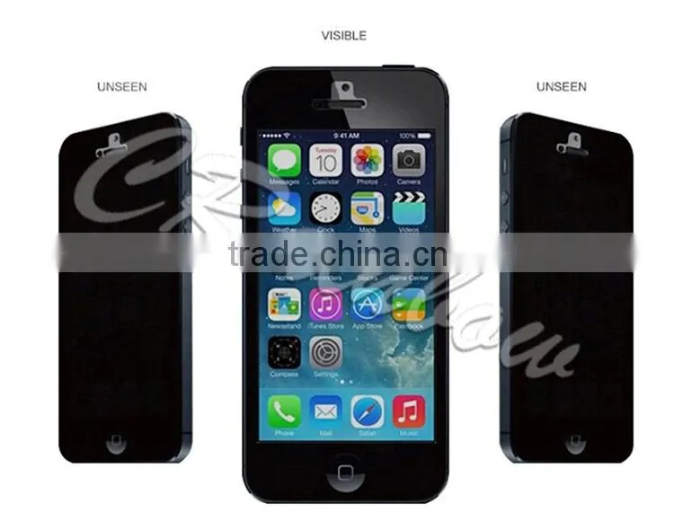 Anti-explosion poly vision privacy glass for iphone 5 glass privacy screen guard