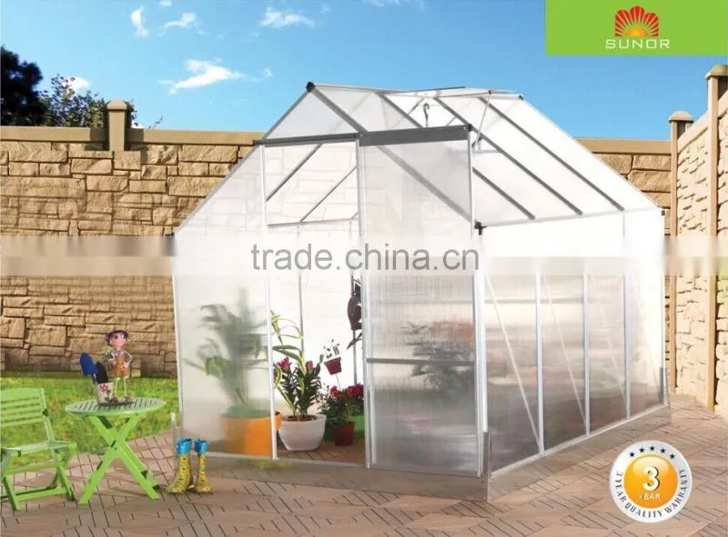 Easy DIY 8*6 FT Aluminum Walk-in Garden Greenhouse