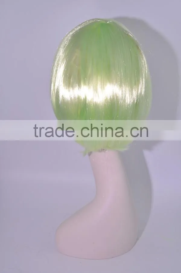 A018 beauty pale green color bob wigs,short synthetic cosplay hair wig in stock