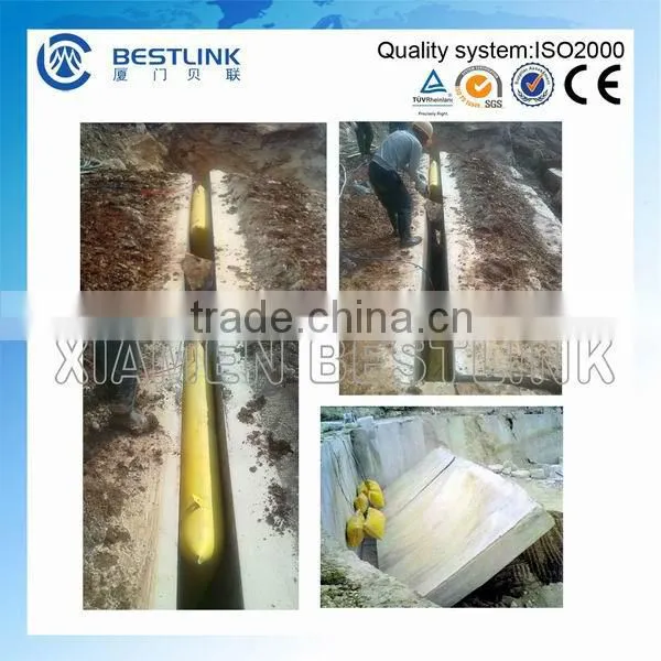 Air bag for quarrying block