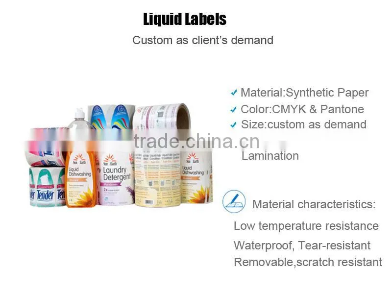 Hot Sale Dishwashing Liquid E-Liquid Soap Bottle Labels Manufacturer