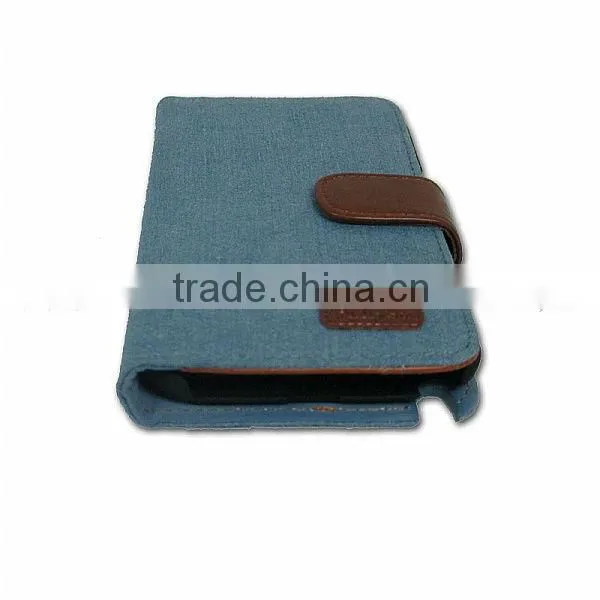 Cool blue jean leather case for Pantech SKY Vega IM-A820L with credit card slot