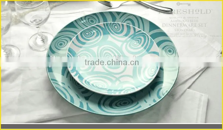 Wholesale Blue Stoneware Porcalain Dinnerware Set,Porcelain Dinner Set