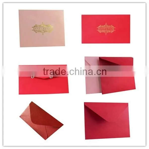 Gold hot stamping luxury paper envelops for gift card