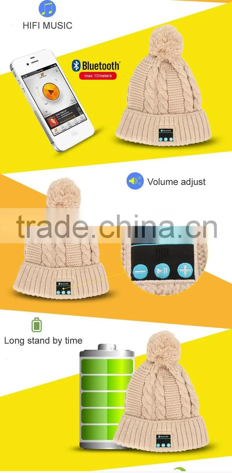 Bluetooth music Hat,Winter warm keep Knitted Cap with Wireless Stereo Headphone answer call