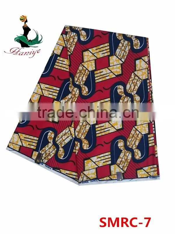 100% cotton real wax fabric SMRC-10 African super wax print fabric wholesale