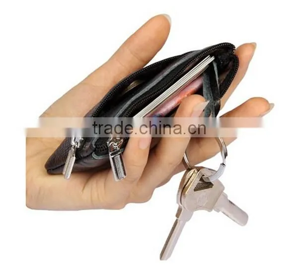 Boshiho Leather Coin Holder Keychain