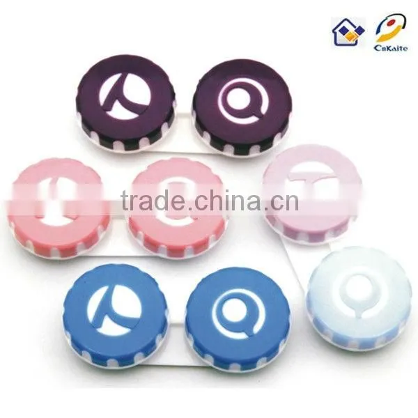 sweet colors Contact Lens Double Box Soaking Lens dual Case with designs