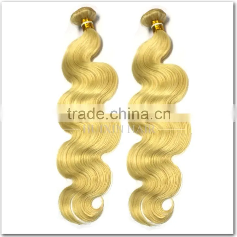 New arrival high quality Brazilian body wave remy hair color 613 blonde human hair weave