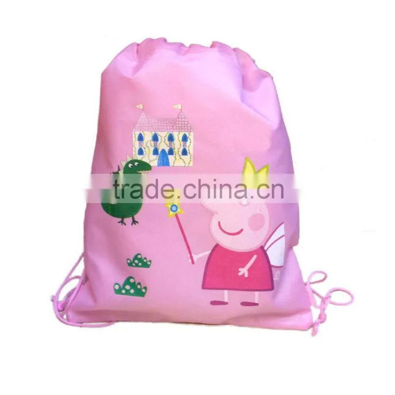 Pig Kid drawstring bag for back to school Pink color