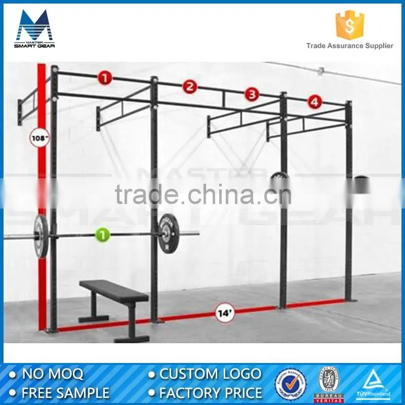MSG 14' Powder Coated Steel Commercial Gym 4'+6'+4' Free Standing Crossfit Racks Mount Rig
