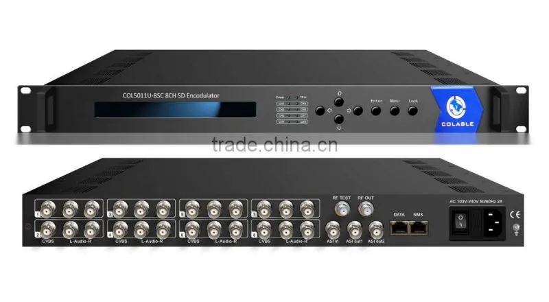 8 channels MPEG-2 SD encoder modulator,encodulator COL5011U