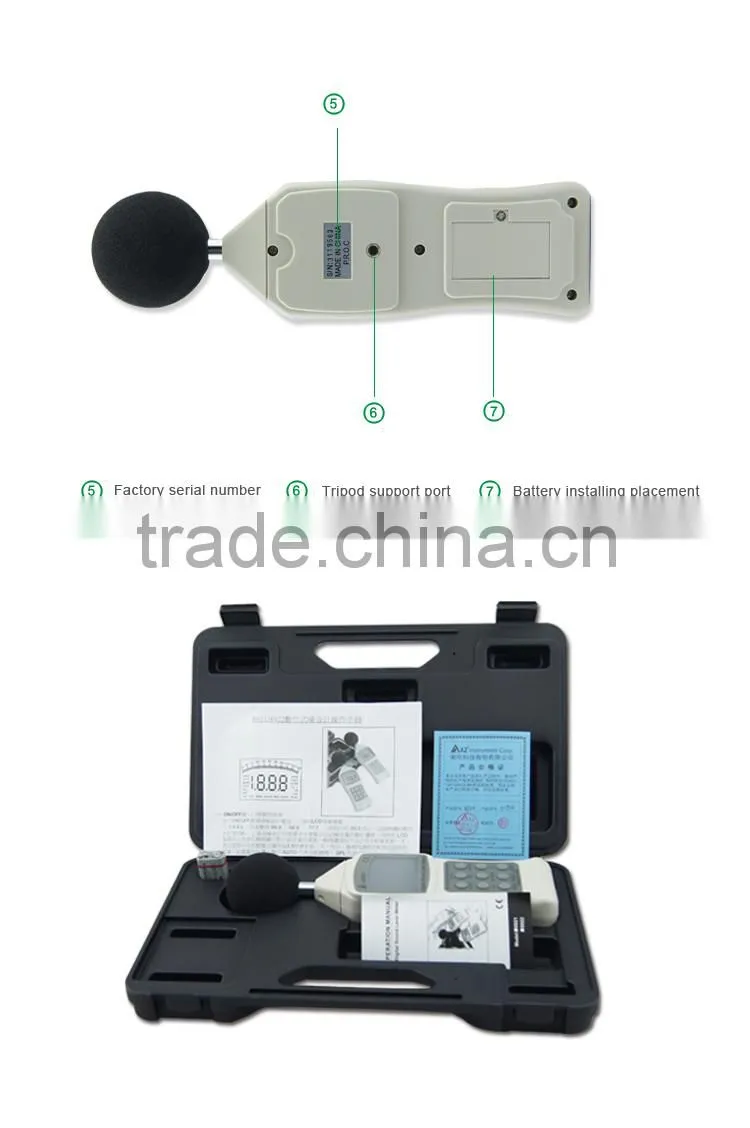 AZ 8922 RS232 Interface 30~130dBA Digital Sound Level Decibel Meter With A and C Weighting