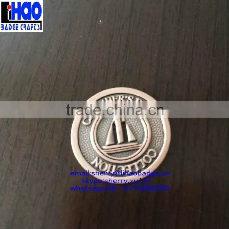2016 High quality die casting cheap custom coins with hollow out logo