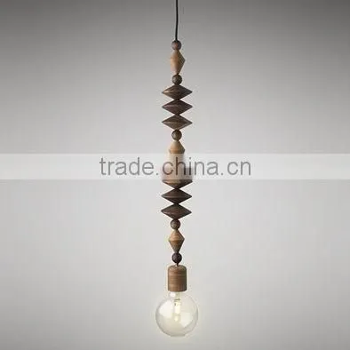 New Edison Vintage Retro Wooden Fixture Pendant Light Colorful Fabric Cable Lamp