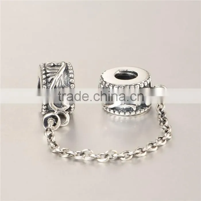 925 Sterling Silver Custom Design Safety Chains Antique Finshing European Bracelets Chains New Arrival Safety Chains