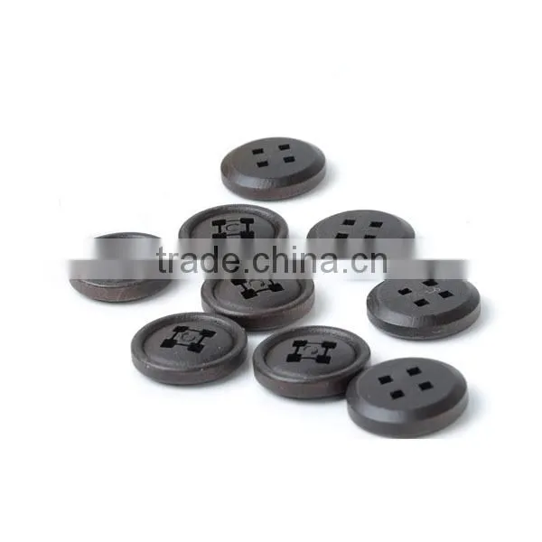 4 holes black wooden buttons