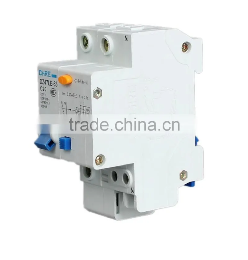RCCB, ELCB,RCBO RESIDUAL-CURRENT CIRCUIT BREAKER DZ47LE-63 1P+N 230/400V