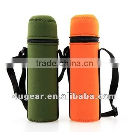 Promotional fashion sports neoprene water bottle cooler with handle