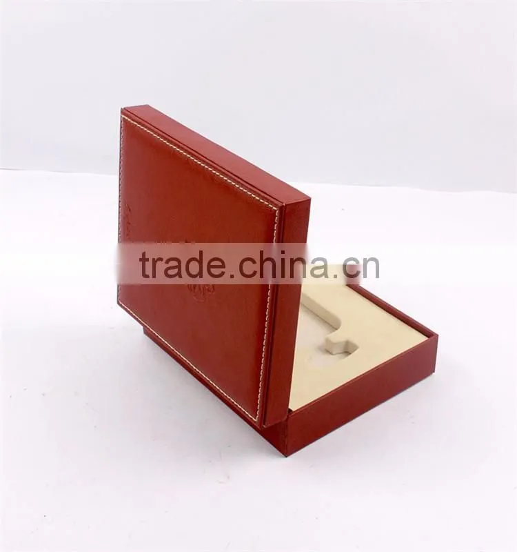 Custom logo embossing gift packaging high quality PU leather box