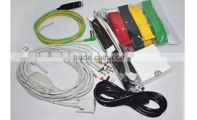12 lead 12 Channel 8 inch Digital Electrocardiograph ECG Machine EKG 1200G 300 Cases with ECG Software