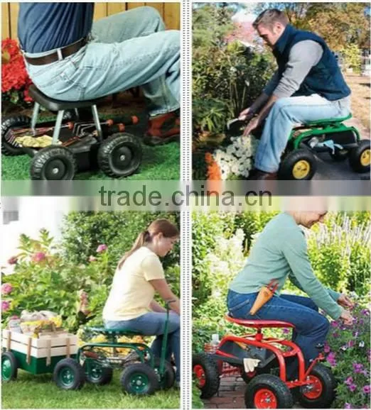 The swiveling Seat Utility cart for garden