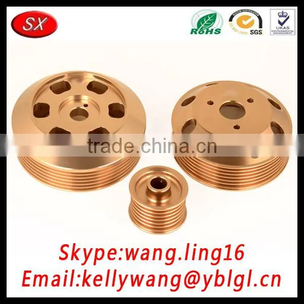 customized small rope pulley, flat belt pulley, belt tensioner pulley Dongguan manufacturer pass TS16949