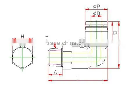 plastic tube fitting, plug in elbow , push in tube fittingPLJ