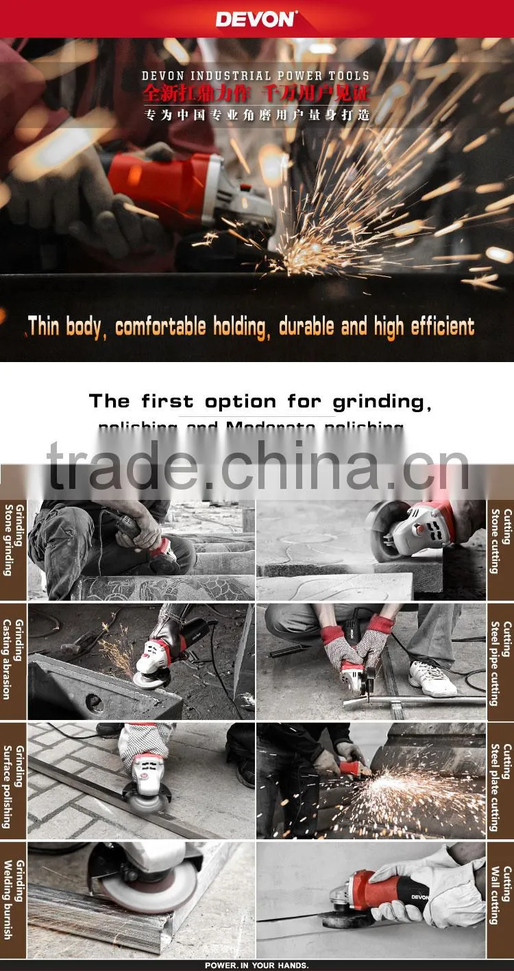 Hot Selling DEVON Electric Grinder Machine, 100mm 710W Short Shank Angle Grinder 2816-5