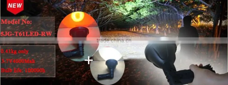 handheld reasechelight led rechargeble Red & white lights in one bulb