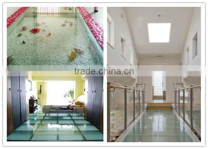 CCC PVB laminated tempered floor glass