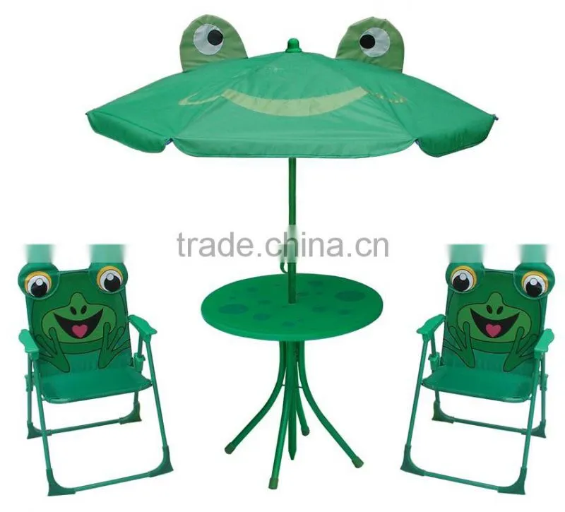 Cheap kids folding beach chair and table with umbrella