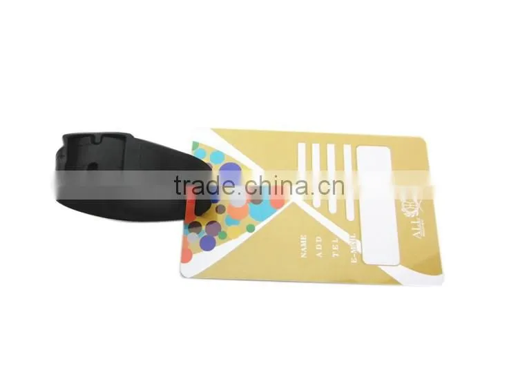 Golden Metal Tag with Leather Strap