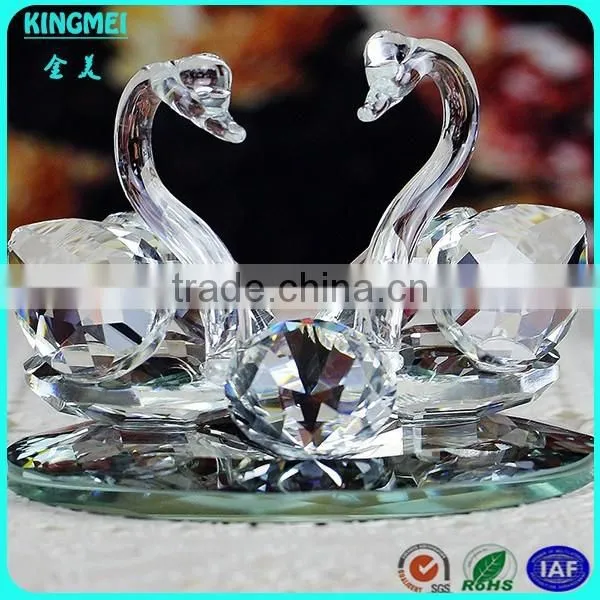 Hot sale crystal animals & crystal swan model & purple crystal wedding gift