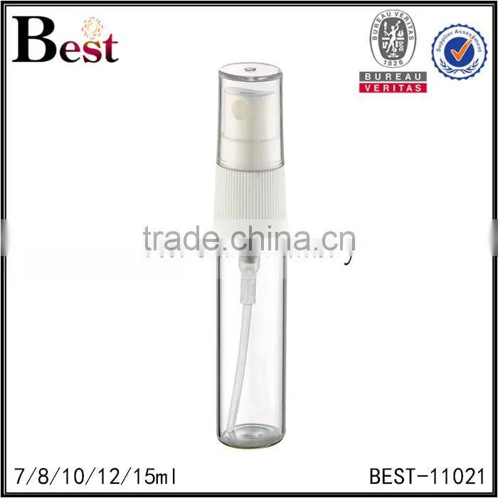 10ml 12ml 15ml perfume spray bottle clear empty perfume spray bottle white pump perfume bottle glass spray