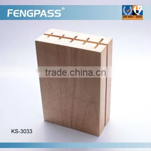 stainless steel kitchen knife set with wooden block (49-259-288)