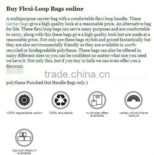 biodegradable PE flexiloop handle plastic carrier bag