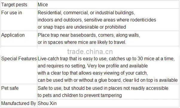 Mouse catch cage no bait catch metal mouse trap SX-5003WH