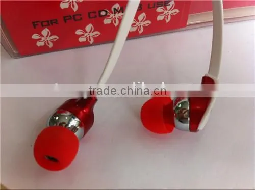 Flat wire type Stereo Earphone SUPER BASS MP3 MP4 Headphone earphone