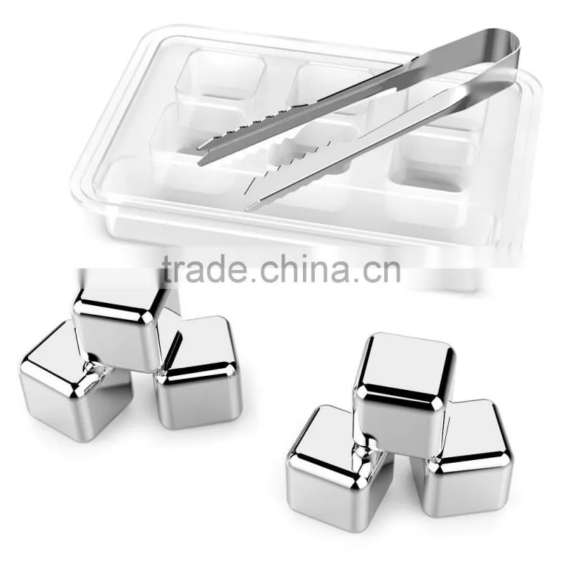 Whiskey Chilling Stones Wine Beer Chiller with Stainless Ice Cubes Set of 8