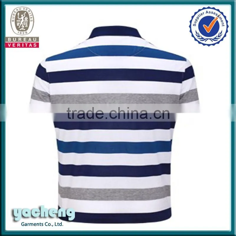 fashion summer stripe polo t-shirt embroidery men cotton polo t-shirt high quality t-shirt
