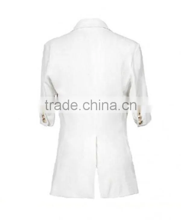 formal party wear half sleeve jacket with buttons embellished