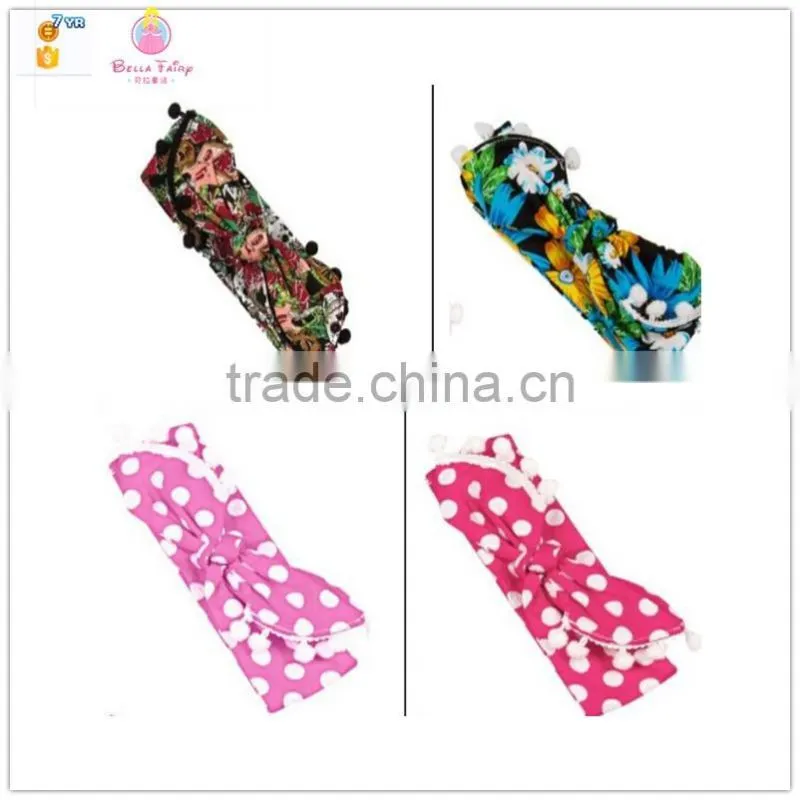 Fancy baby headbands Baby girl flower printed cotton headband