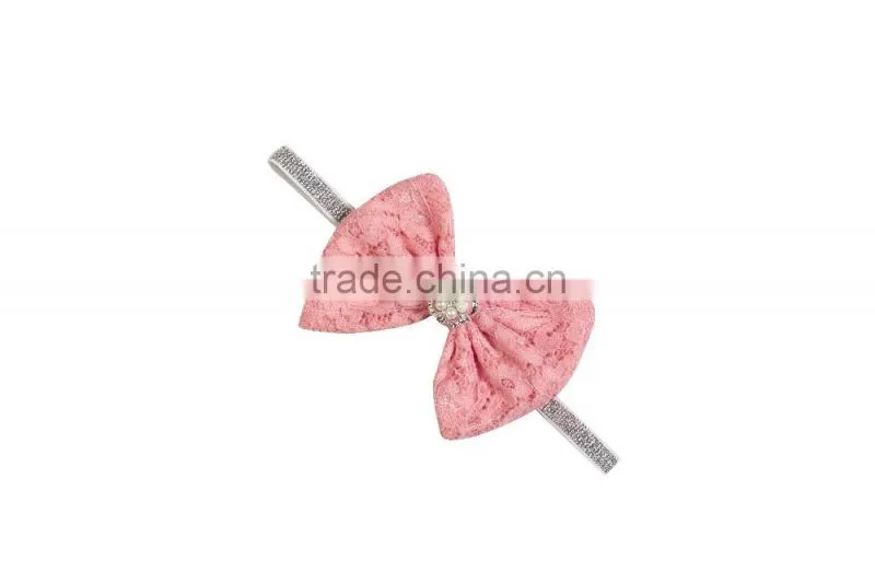 Wholesale 2016 New Fashion Baby Girls Lace Bow Headband baby hair band