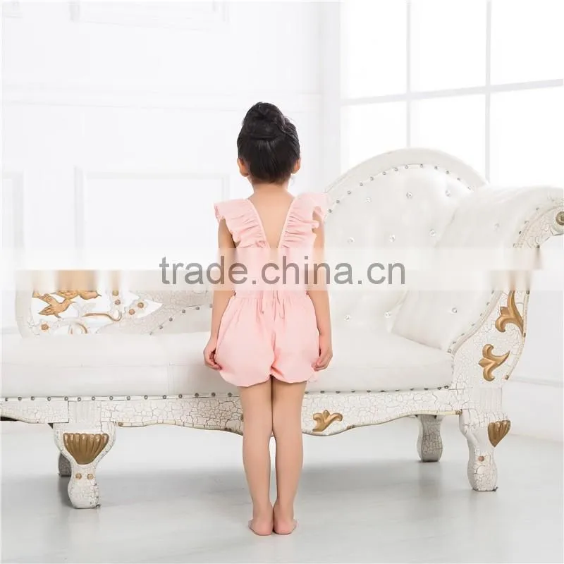 2017 Wholesale Children's Boutique pink Clothing Kids Bulk, baby romper