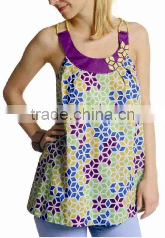 Ladies White Printed Blouse