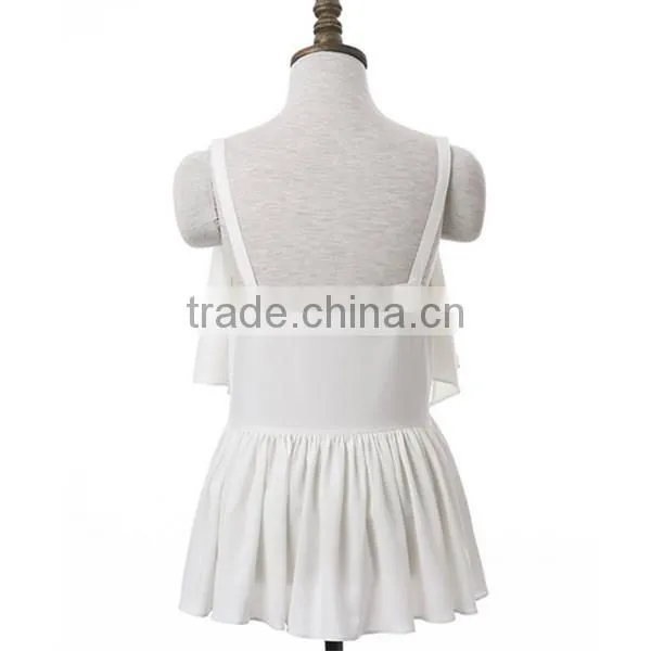 Fashion cascade falbala Halter chiffon tops for women