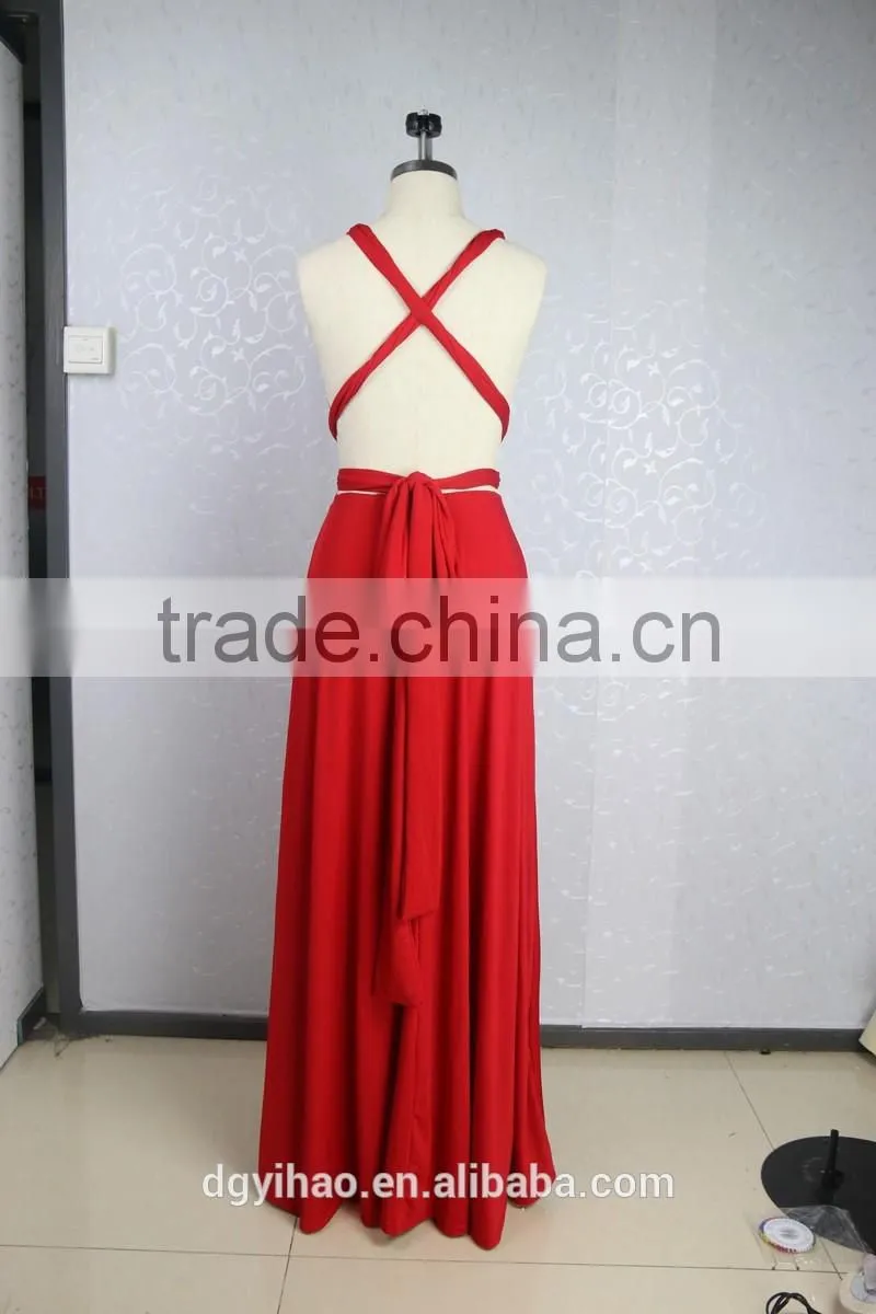 Yihao 2016 Special Offer Natural V-neck Vestidos De Fiesta Women Long Sexy Strapped Lady Party Maxi Summer dress