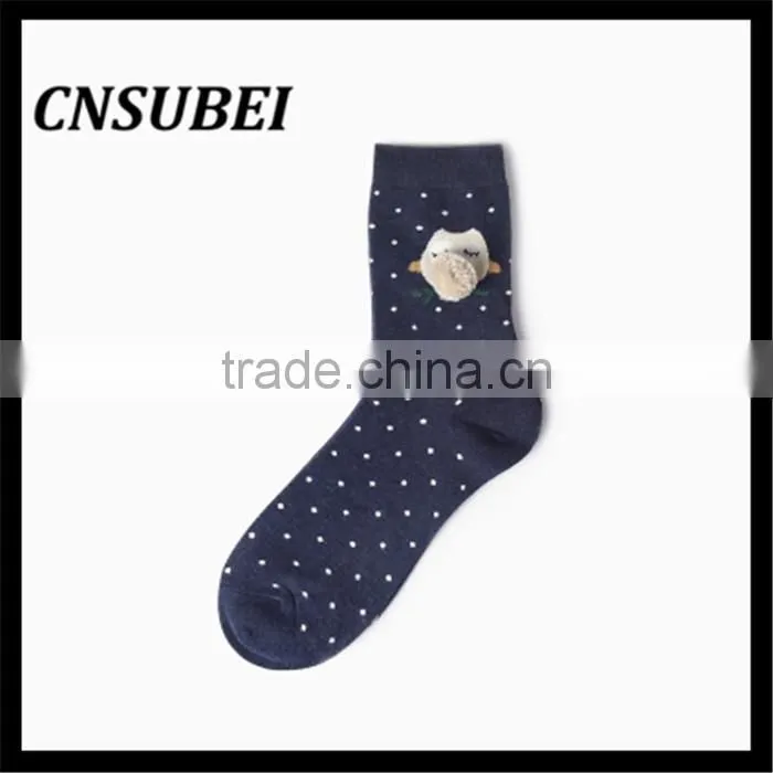 Shaoxing socks factory cute 3D cozy cartoon design young girl teen tube cartoon socks for wholesale